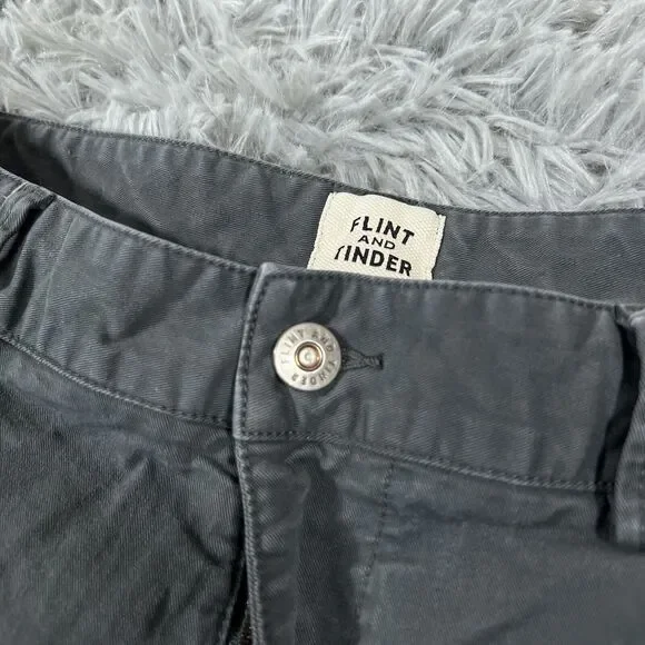 Flint And Tinder Shorts Mens 32 Black Chino Stretch Flat Front Casual Short - Picture 12 of 12